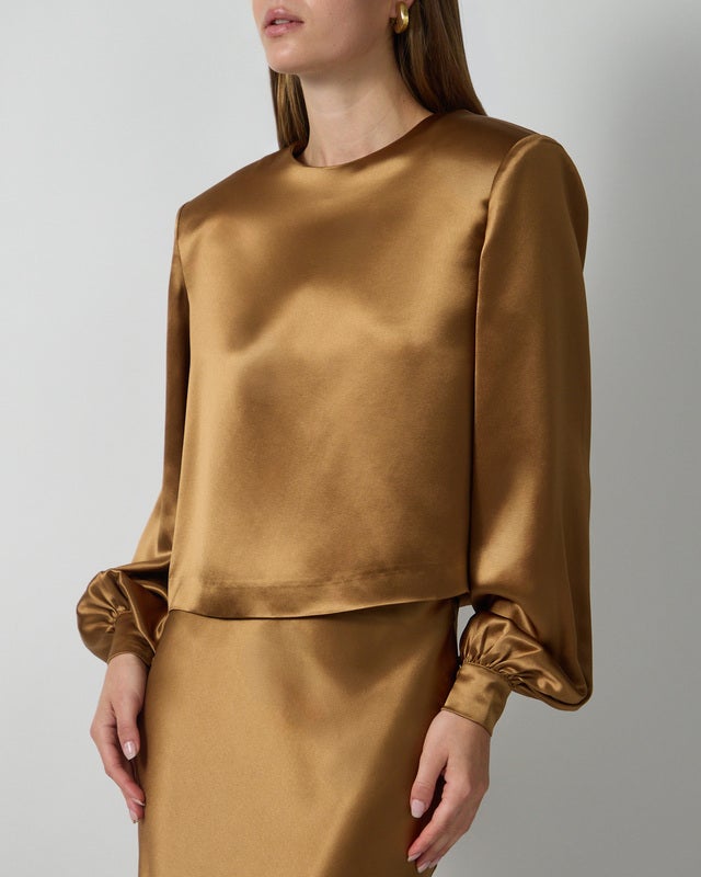 Wakakuu Icons Blouse Darcy Satin Ochra L
