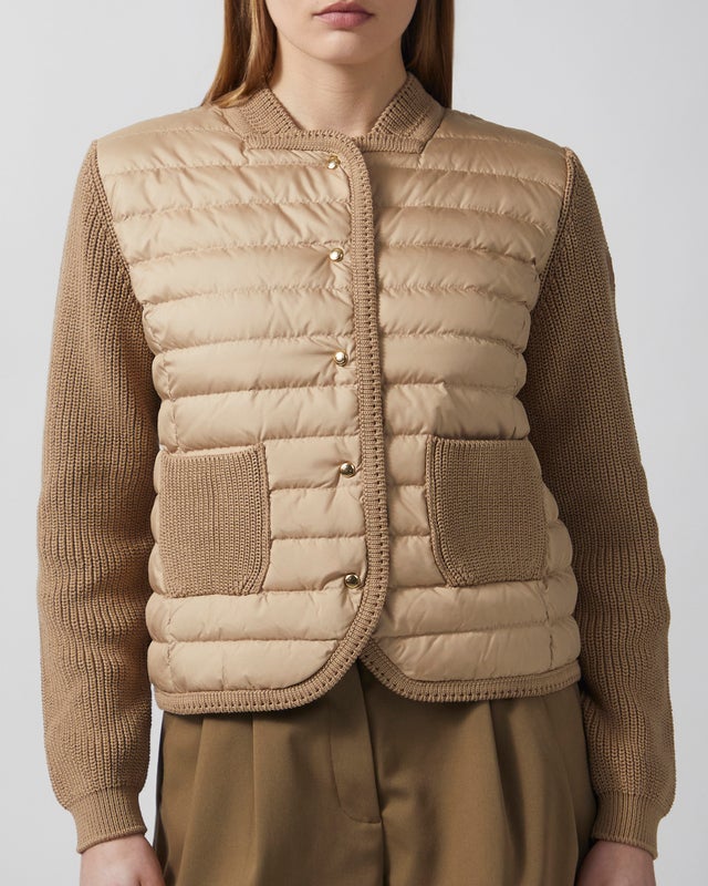 Moncler Cardigan Padded Cotton  Ljusbeige XL