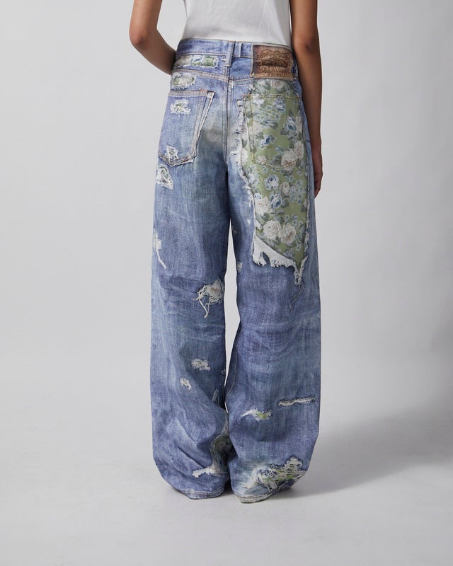 Acne Studios Jeans Trompe-L’œil 1981 Blue/green XXXS