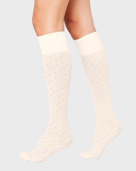 Knee-High Socks Eira Petite Dots Svart/beige  ONESIZE 2