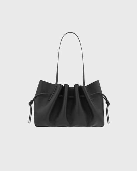 SCALLOP-SHOULDER-BAG-PEBBLE-GRAIN-LEATHER svart ONESIZE 1