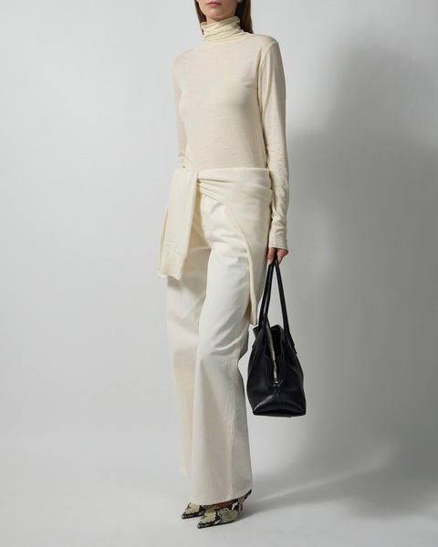 Top Wool Jersey Rollneck Cream 2