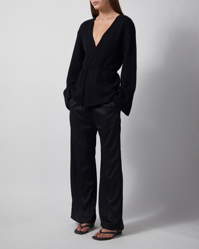 Wakakuu Icons Cardigan Cashmere Wool Wrap Black XS-S