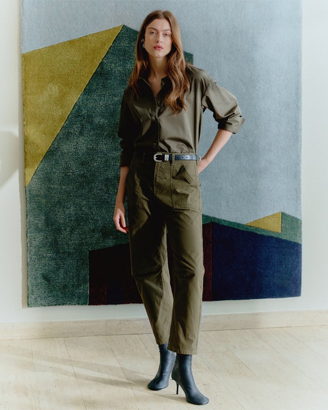 Wakakuu Icons Shirt Cutler Crop Organic Cotton Khaki green S