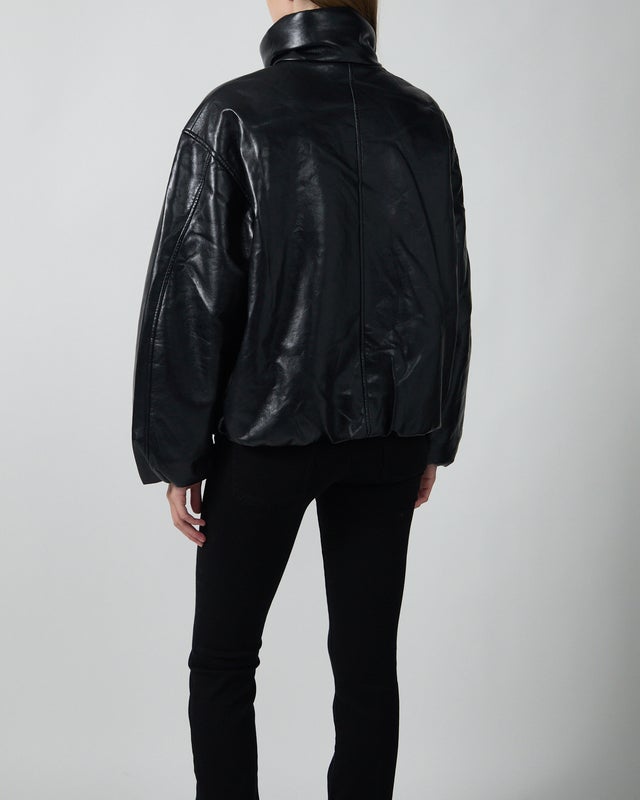 Anine Bing CYRUS JACKET - BLACK RECYCLED LEATHER XS