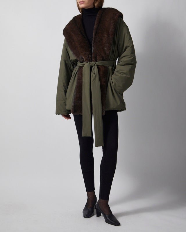 Wakakuu Icons Jacket Keen Padded Faux Fur Green S