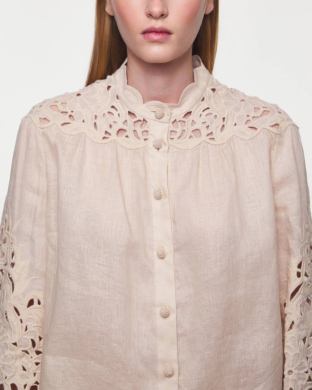 ZIMMERMANN Blouse Wylie Embroidered  Cream 1 (S-M)