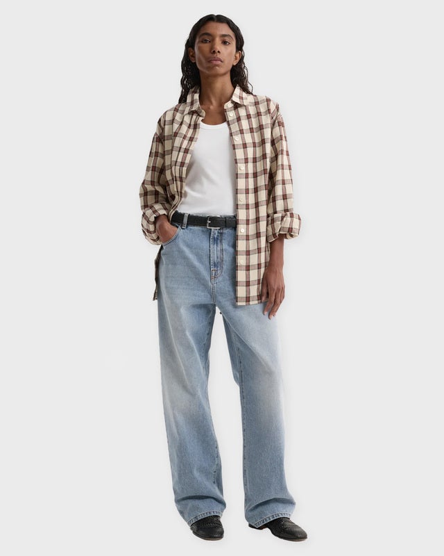 RÓHE Shirt Oversized Check Red 36