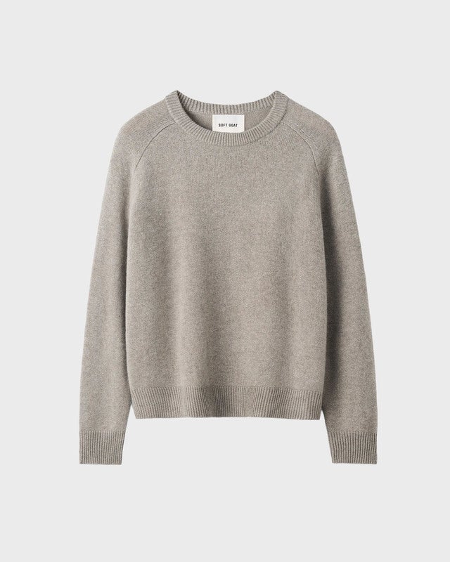 Soft Goat Sweater Boyfriend Crewneck Greige S