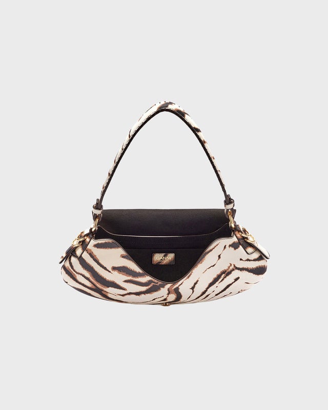 Ganni Shoulder Bag B-Kat Zebra Egret ONESIZE