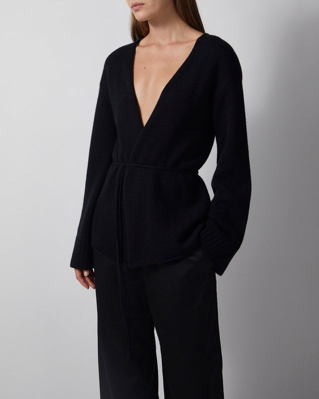 Wakakuu Icons Cardigan Cashmere Wool Wrap Black XS-S