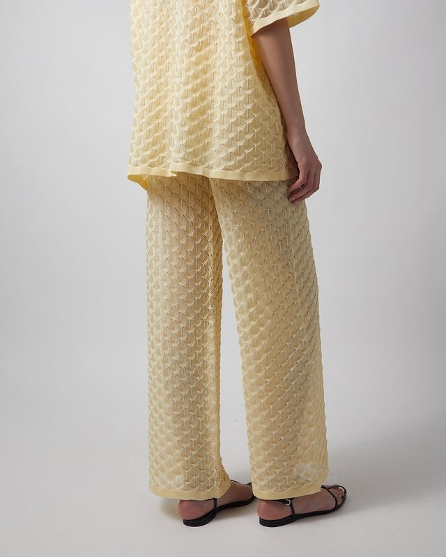 Malina Pants Alissa Knitted Light Yellow XS