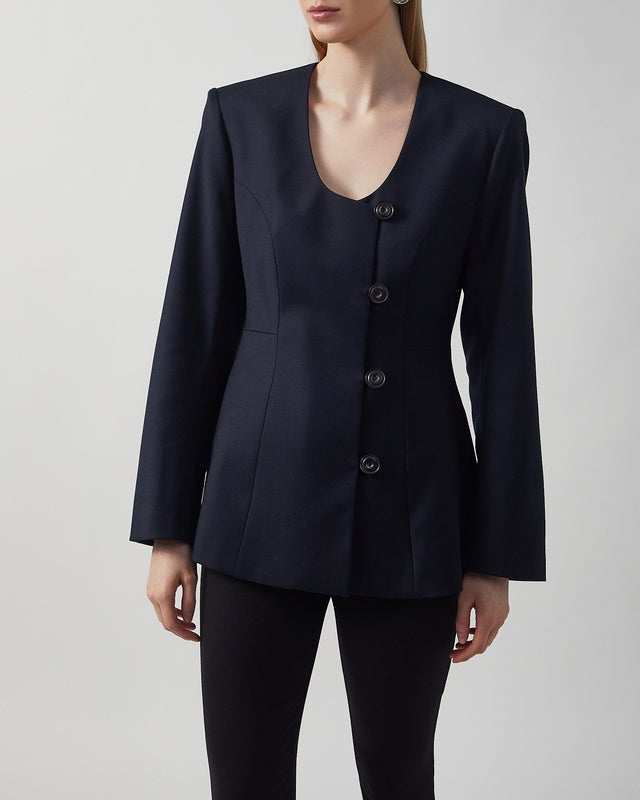 Dagmar Blazer Sb Collarless  Navy 34