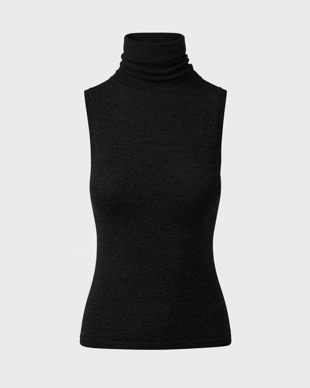 Wakakuu Icons Top Sleevless Merino Turtleneck Black XL