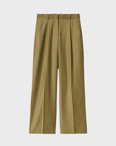 Trousers Relaxed Wool Olive 1