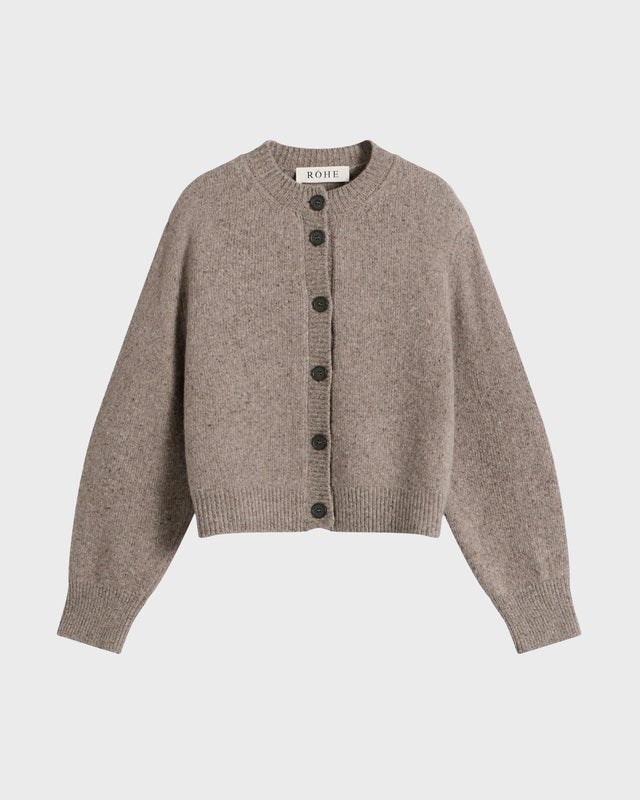 RÓHE Cardigan Statement Mouliné Taupe 40