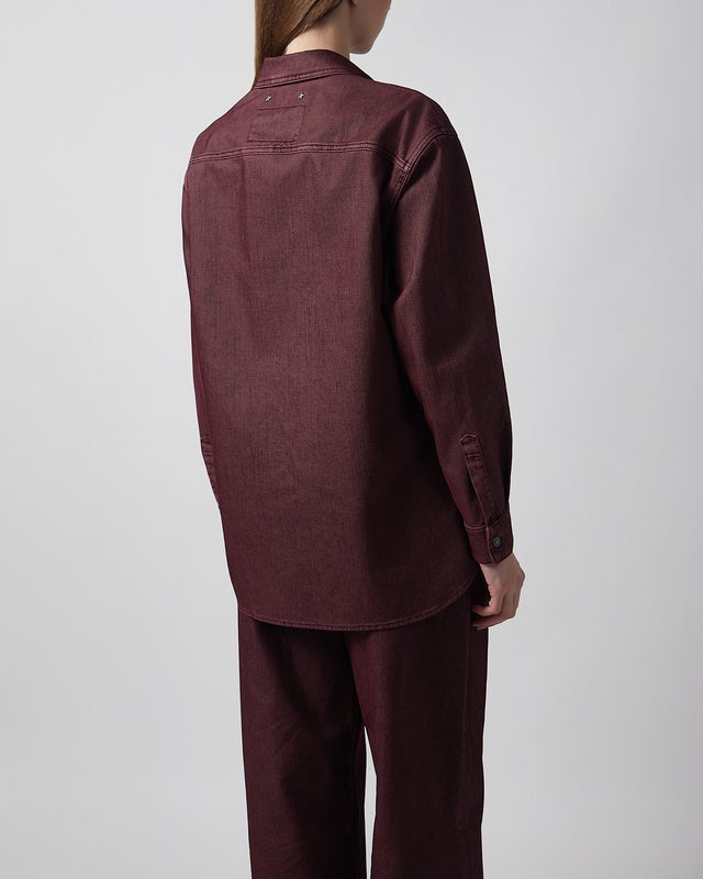 Golden Goose Deluxe Brand Shirt Journey W'S Patty Denim Bordeaux XS