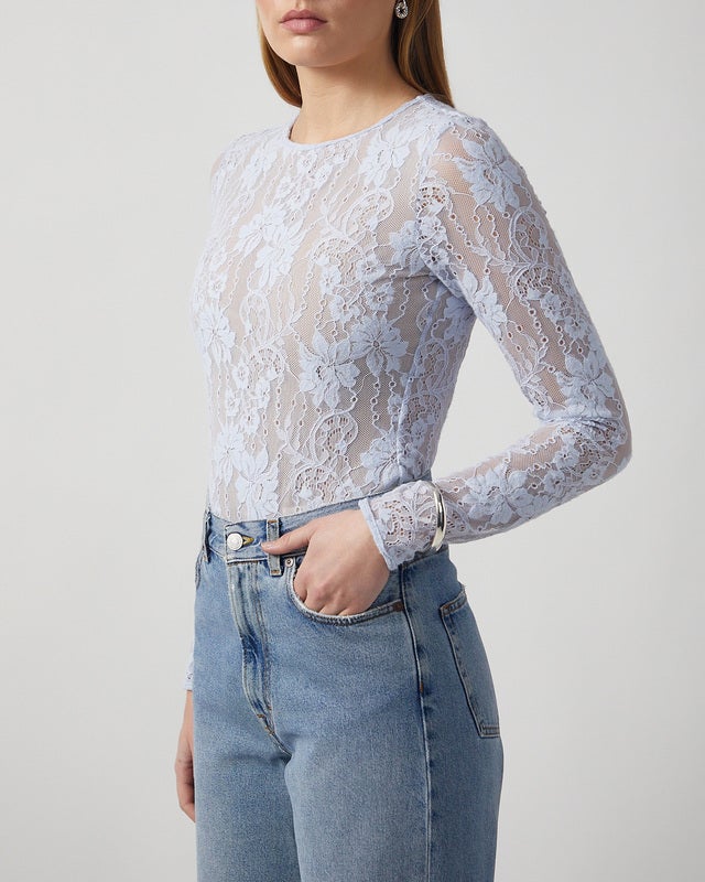 Zimmermann Bodysuit Lace Ljusblå 2 (M-L)