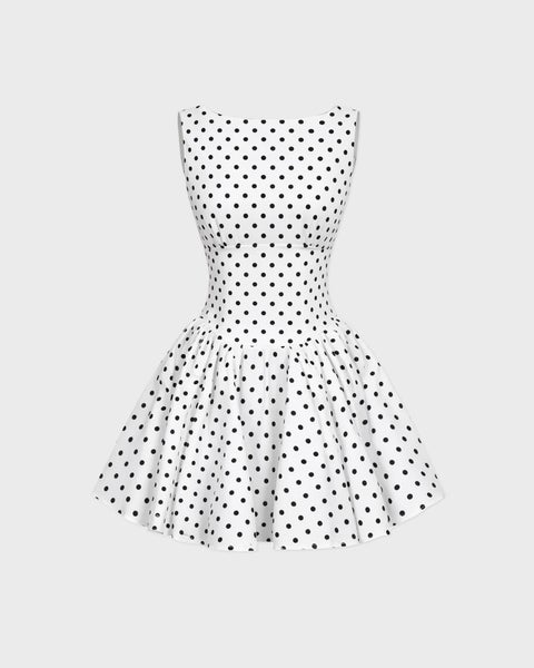 Dress Polka Dot Black/White 1