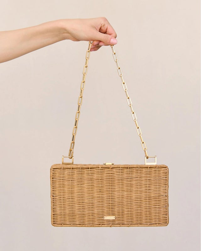 Cult Gaia Backgammon Clutch Natural ONESIZE