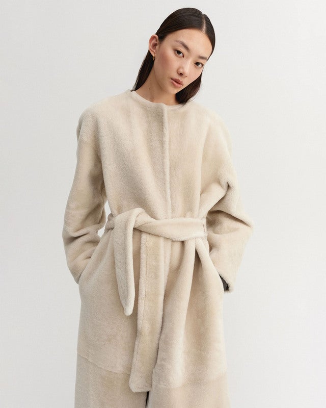Almada Label Coat Shea Shearling Vanilla S