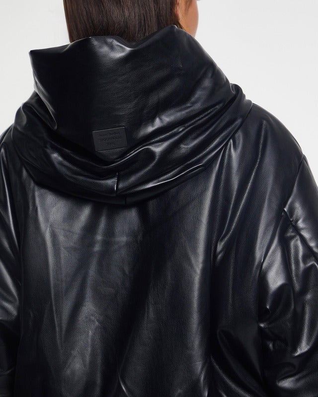 Acne Studios Jacket Hooded Faux Leather Black 36
