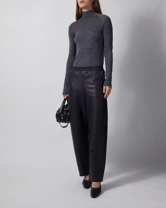 Wakakuu Icons Trousers Cropped Leather Black 42