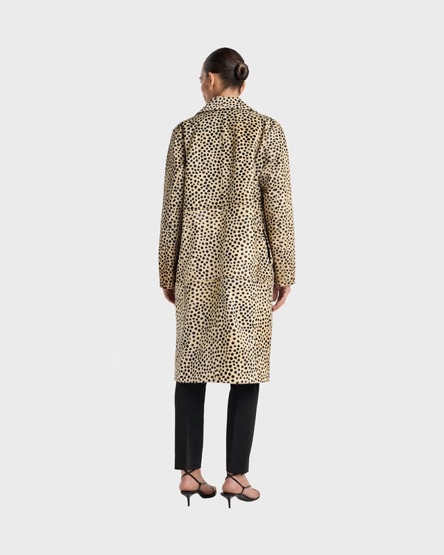 RÓHE Coat Cheetah Pony Hair Beige/Black 36