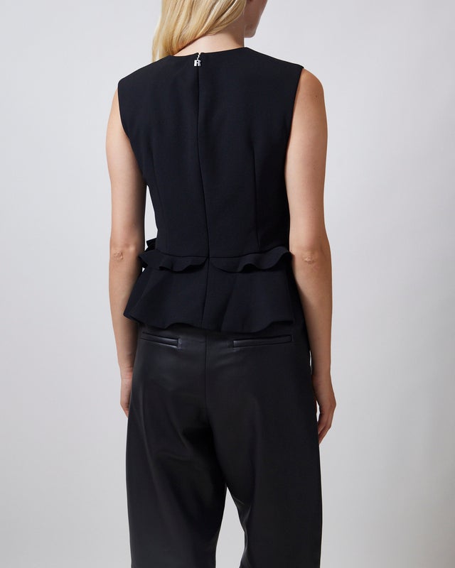 ROTATE  Top V-Neck Flower Black 36