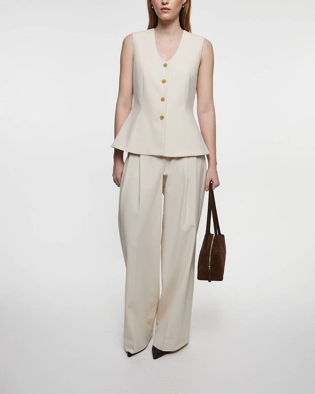By Malene Birger Byxor Cymbaria High-Waist  Pearl 40