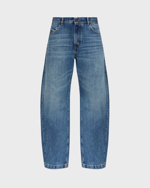 Jeans Back Buckle Strap Washed Blue 1