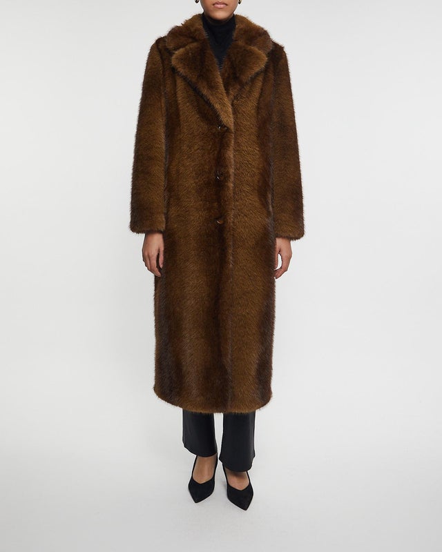 STAND STUDIO Coat Nora Faux Fur Brown 34