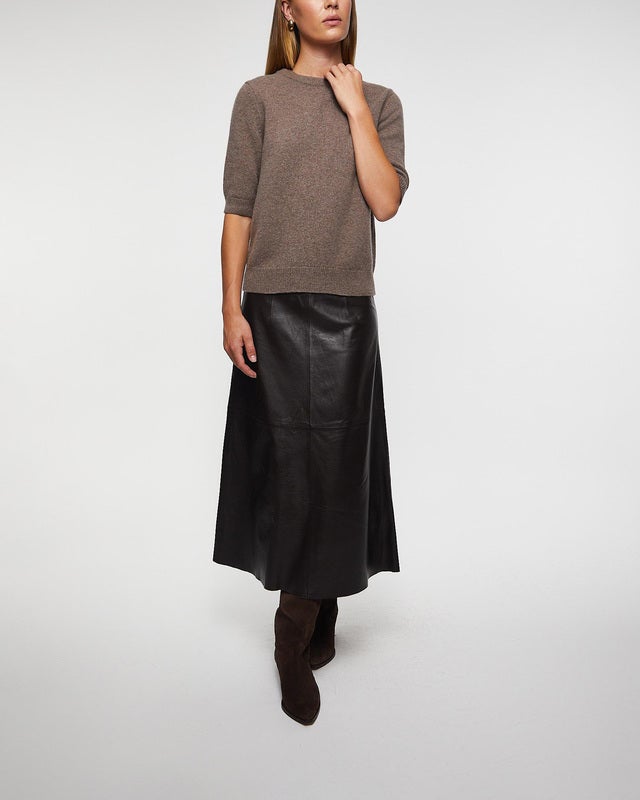 Wakakuu Icons Skirt Lamb Leather Brown 40
