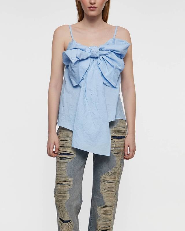 Acne Studios Blouse Bow Strap  Light blue 36