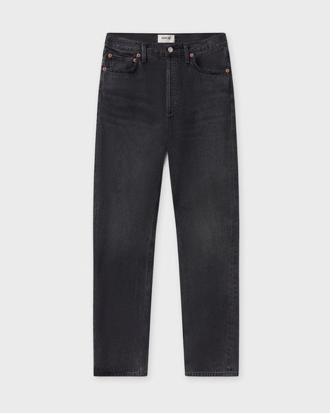 Jeans 90'S Pinch Waist Long High Rise Straight Washed black 1