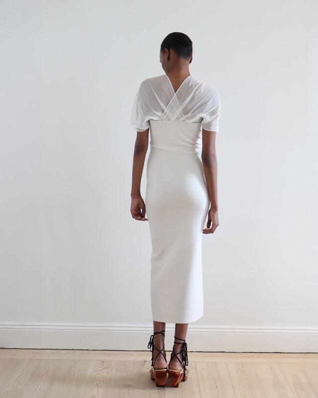 LEONÍ Dress Indira Silk-georgette Ivory 34