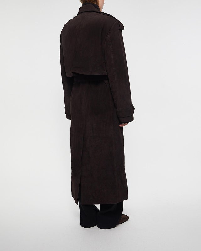 Almada Label  Coat Sienna Suede Chocolate M