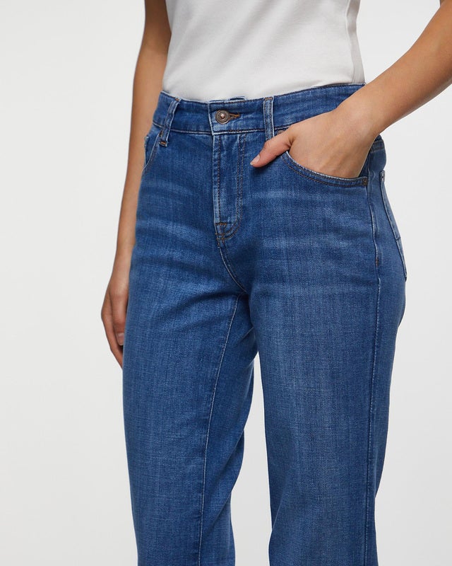 7 For All Mankind Jeans Calie Straight Ankle Nevada Dark Blue Denim 26