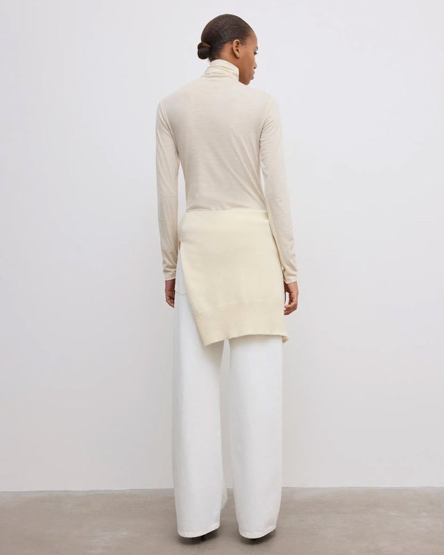 Dagmar Top Wool Jersey Rollneck Cream M