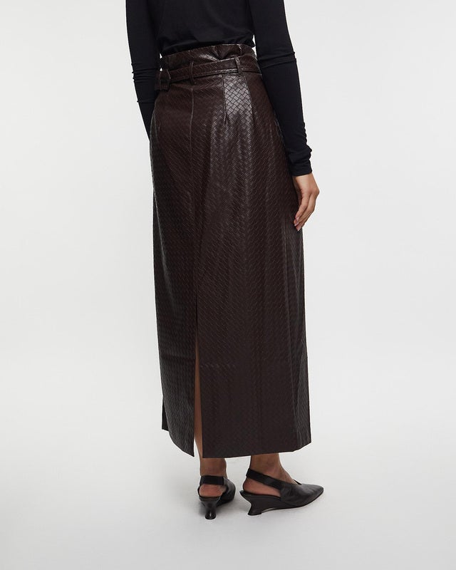 ROTATE Birger Christensen Skirt Midi Paper Waist Brown 40