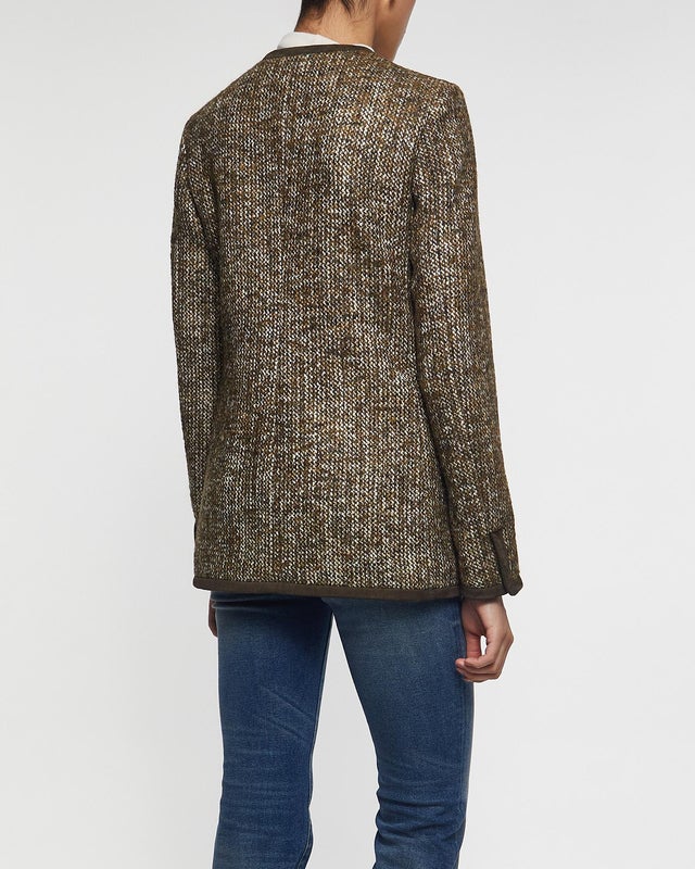 Golden Goose Deluxe Brand Jacket Journey Long Boxy Tweed Brown IT 44 (EUR 38)