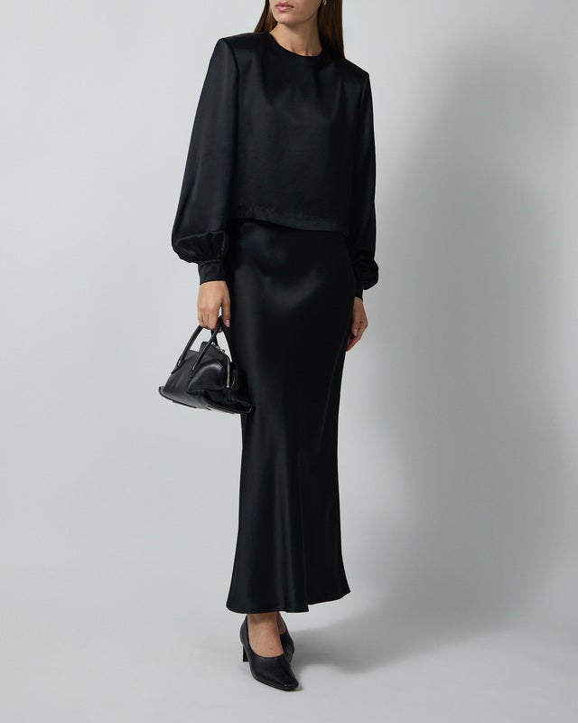 Wakakuu Icons Skirt Cielo Long Satin Black S