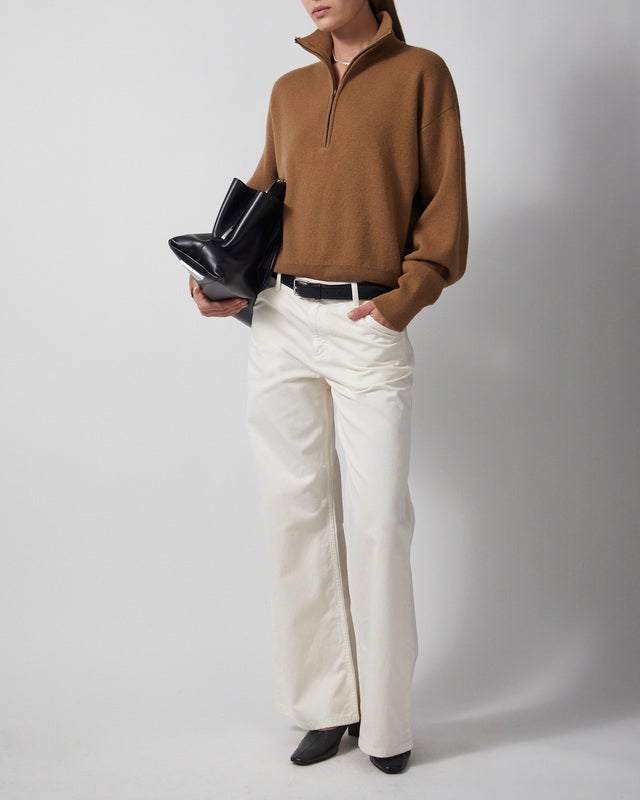 Wakakuu Icons Sweater Macy Zip Wool Camel L