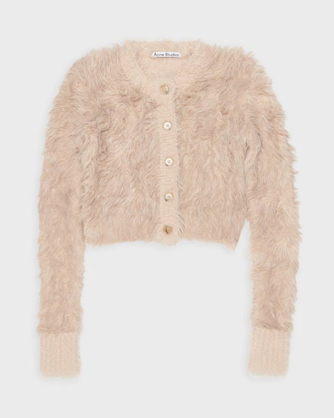 Cardiganen Fluffy Cropped   Beige 1