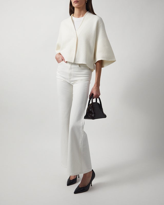 Dagmar Cardigan Short Wool Offwhite M