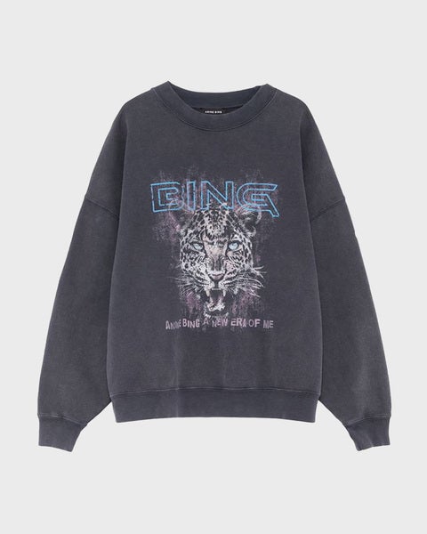 Sweatshirt Miles Leopard Muse Washed Black 1