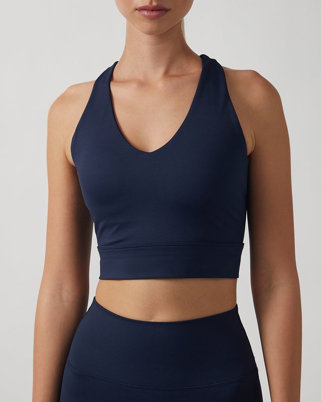 Sisterly tribe Bra Softsculpt V-Neck Cross Back Navy XL