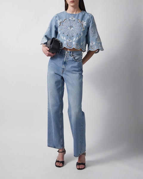 Blouse Denim Richelieux Cropped Denim 2