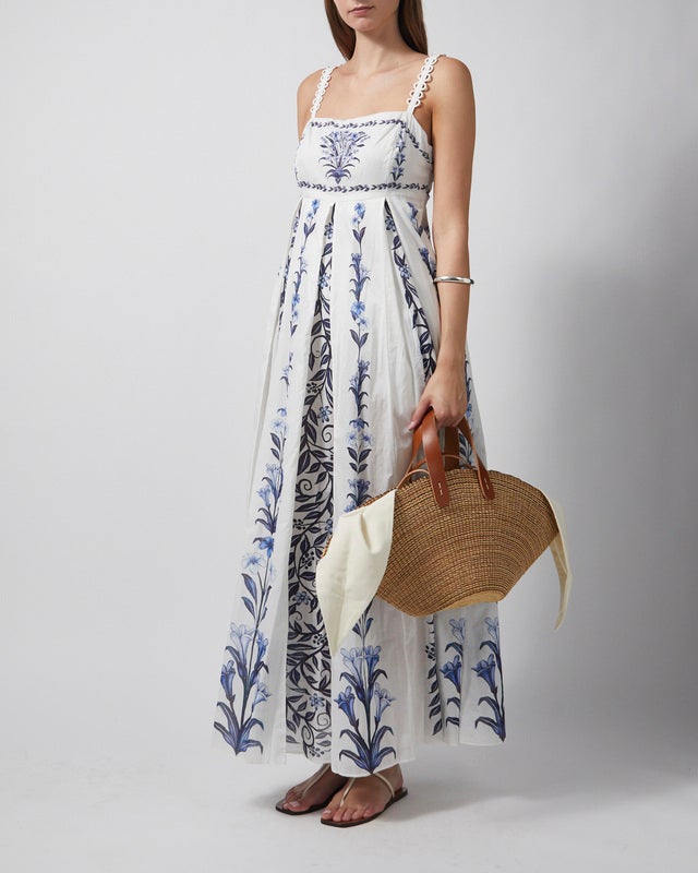 FARM Rio Dress Flowers Arch Maxi Offwhite S