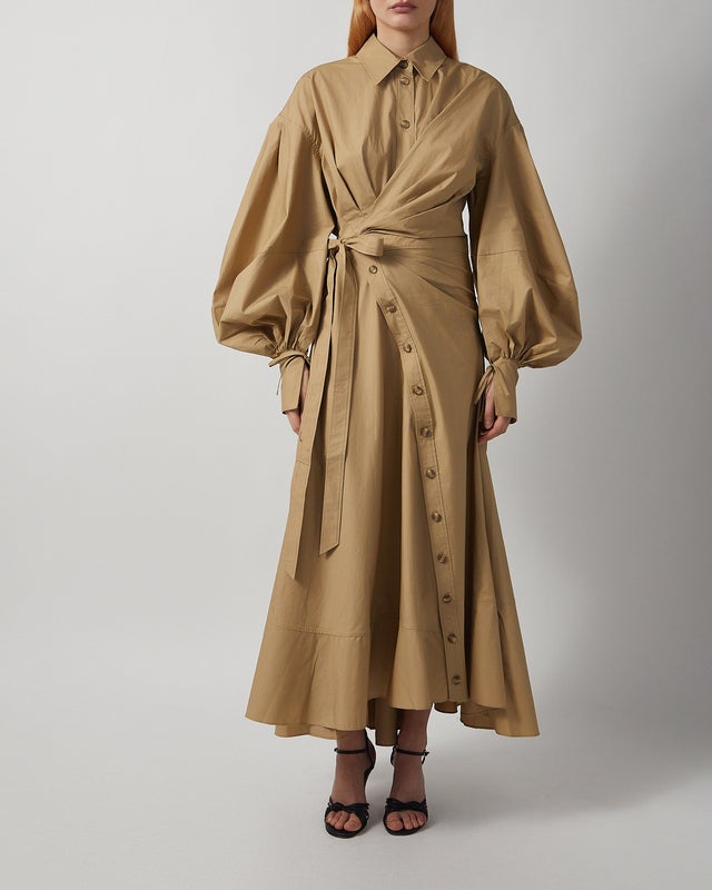 Zimmermann Dress Rebellion Poplin Midi  Oliv 1 (S-M)